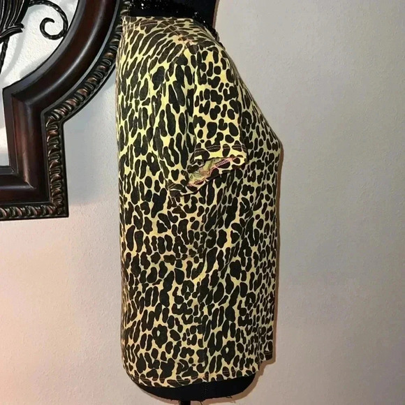 Mother Superior The Sinful Yellow Black Animal Print Knit Top T-Shirt Medium - Picture 5 of 16
